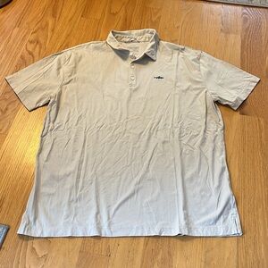 Patagonia Men’s polo Trout Fitz Roy size XL light tan pumice